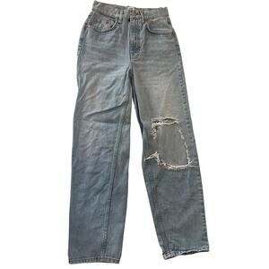 BDG Urban Outfitters High Rise Baggy Distressed Ripped Womens 27 Light Jeans